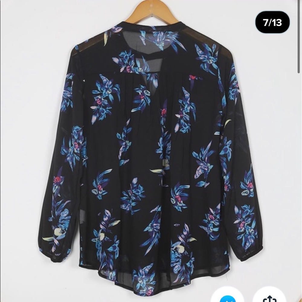 Black Chiffon Blouse - Picture 2 of 5